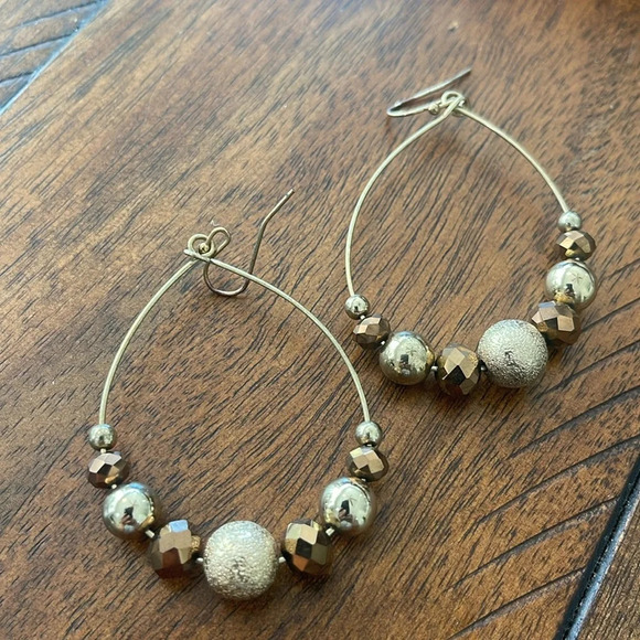 6 pairs bundle fashion earrings dangling drop hoops silver gold green black - Picture 10 of 16